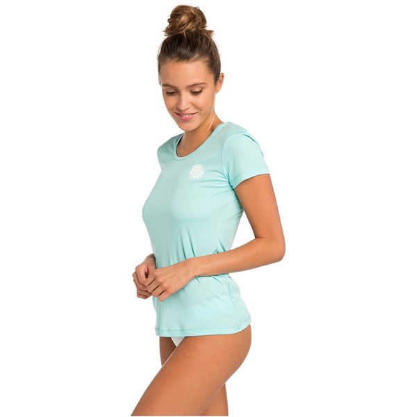 2021 Rip Curl Womens White Wash Loose Fit Rash Vest Blue WLU9QW